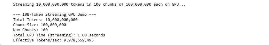10B Token Streaming Trace